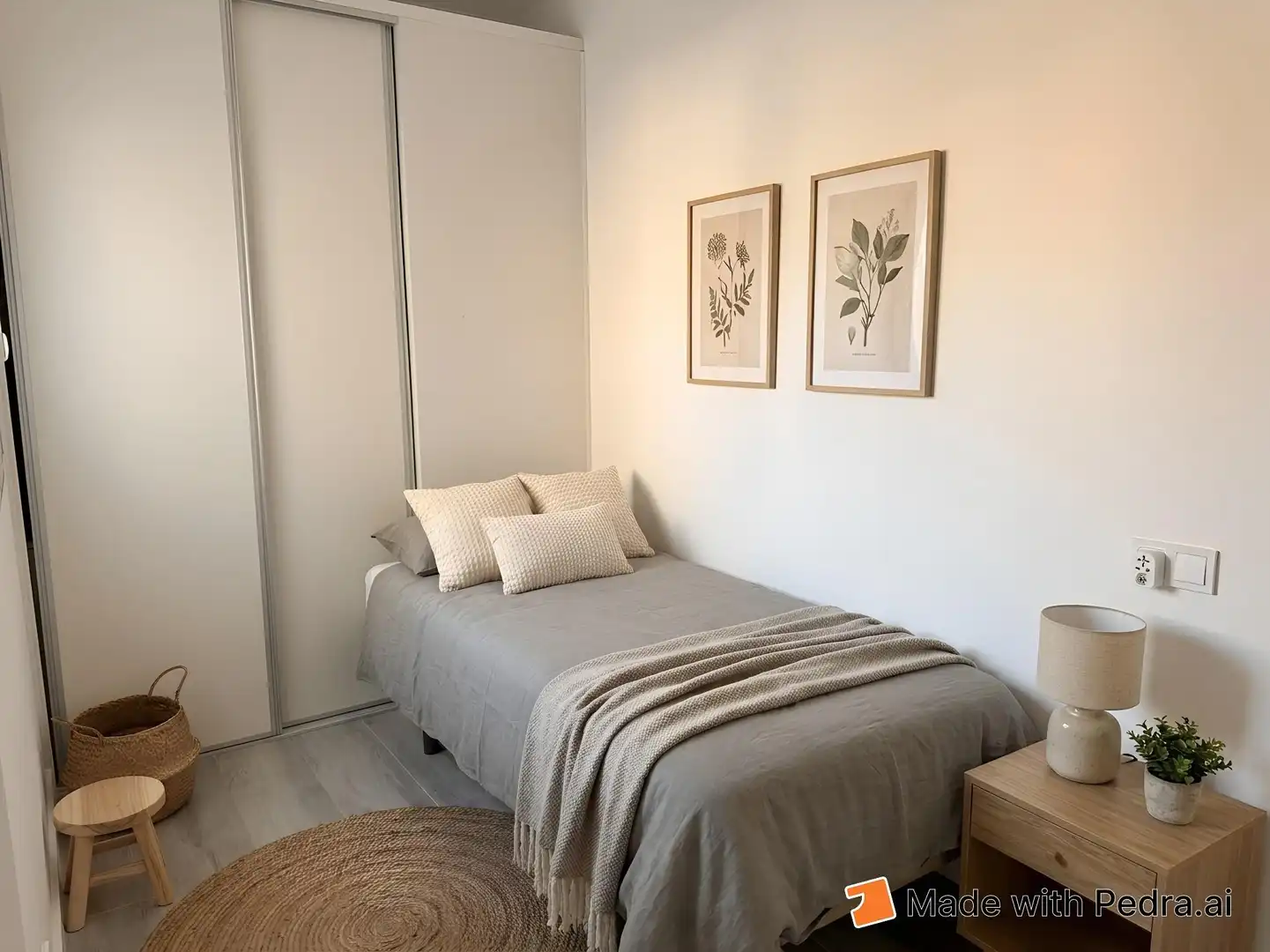 Dormitori de Apartament de lloguer en Madrid amb Aire condicionat, Calefacció i Moblat