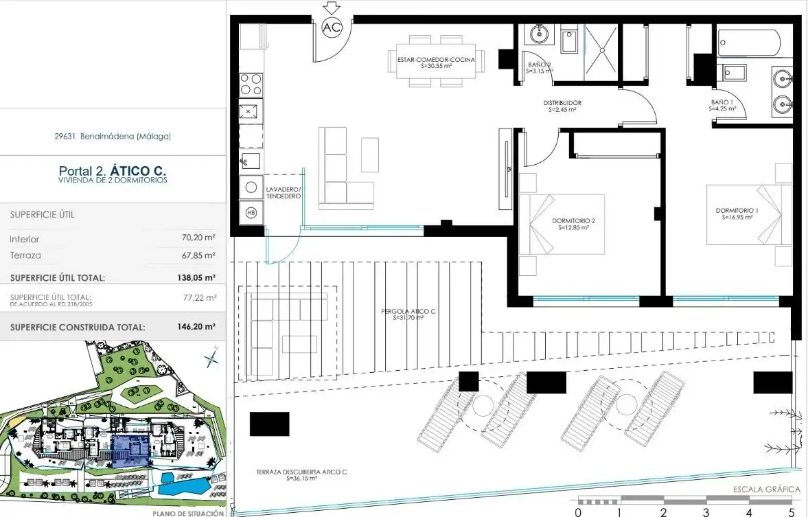 Ático en venta en Benalmádena con Aire acondicionado, Terraza y Piscina comunitaria