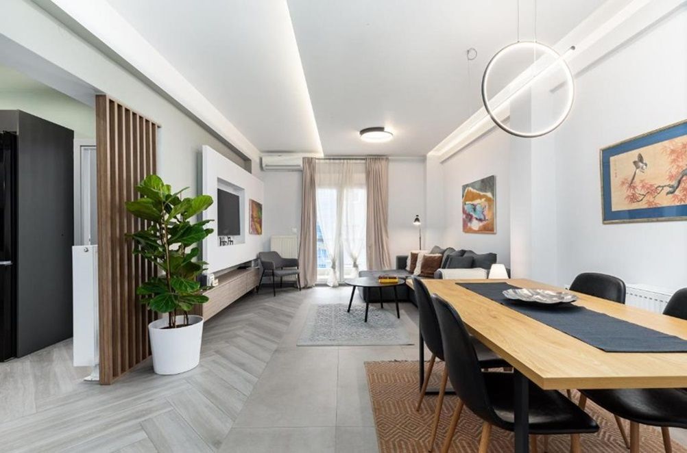 Sala d'estar de Pis de lloguer en El Masnou amb Aire condicionat, Moblat i TV