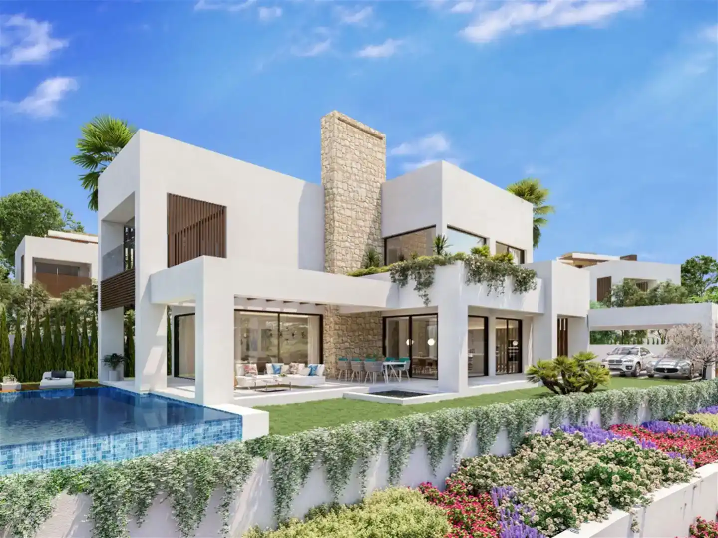 Exterior view of Houses for sale in Marbella  with Air Conditioner, Swimming Pool and Balcony