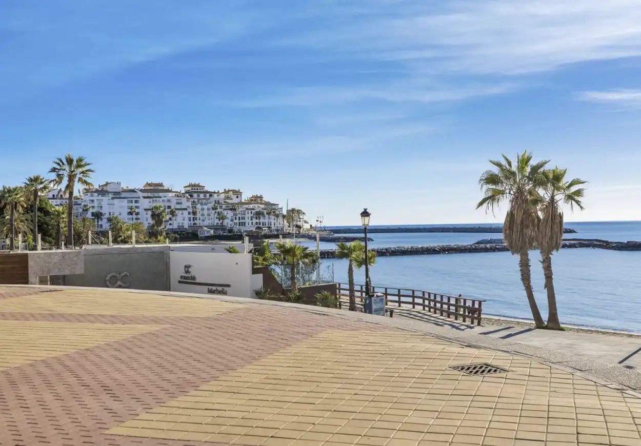 Vista exterior de Planta baixa en venda en Marbella amb Aire condicionat, Terrassa i Piscina