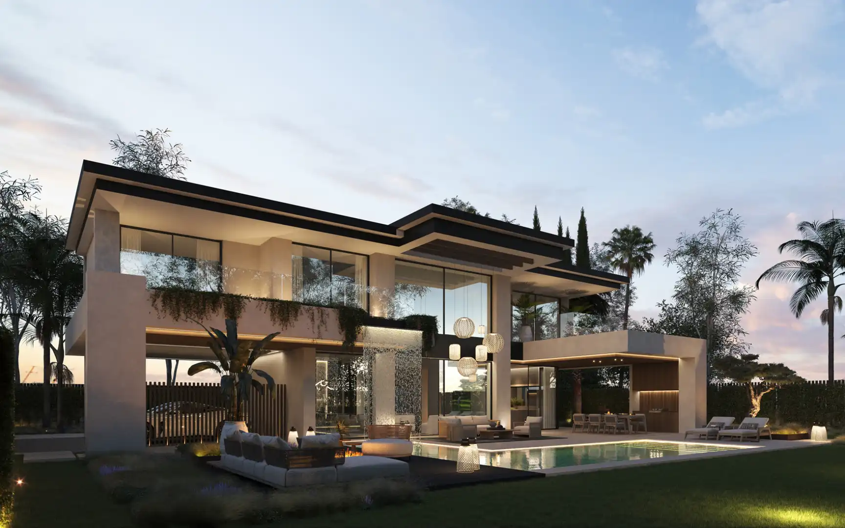 Außenansicht von Haus oder Chalet zum Verkauf in Marbella mit Klimaanlage, Heizung und Privatgarten
