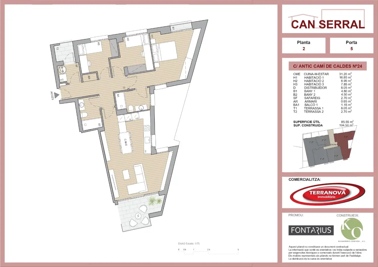 Piso en venta en L'Ametlla del Vallès con Calefacción, Terraza y Balcón