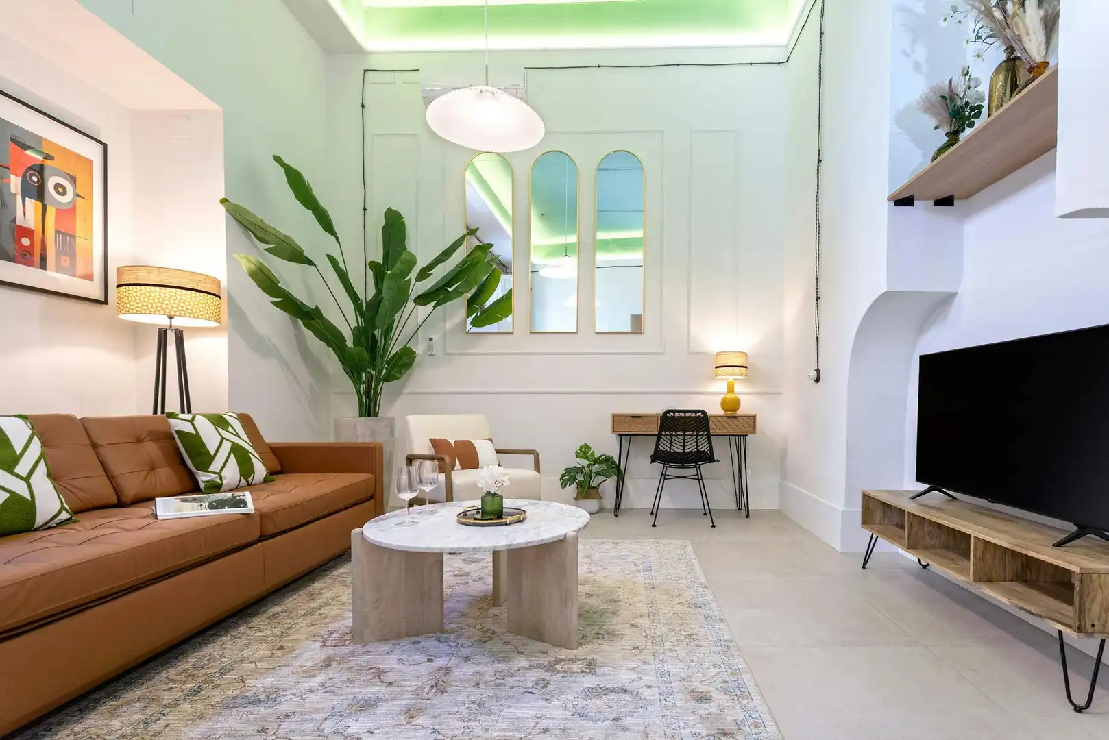 Sala de estar de Piso de alquiler en Sevilla con Aire acondicionado, Calefacción y Lavadora