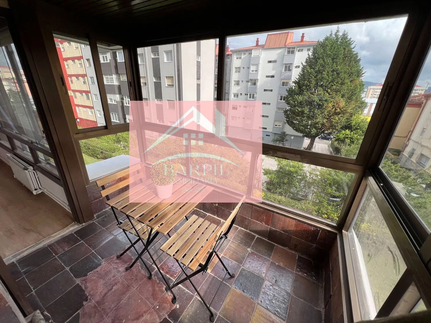 Balcony of Flat to rent in Vigo   with Heating, Private garden and Parquet flooring