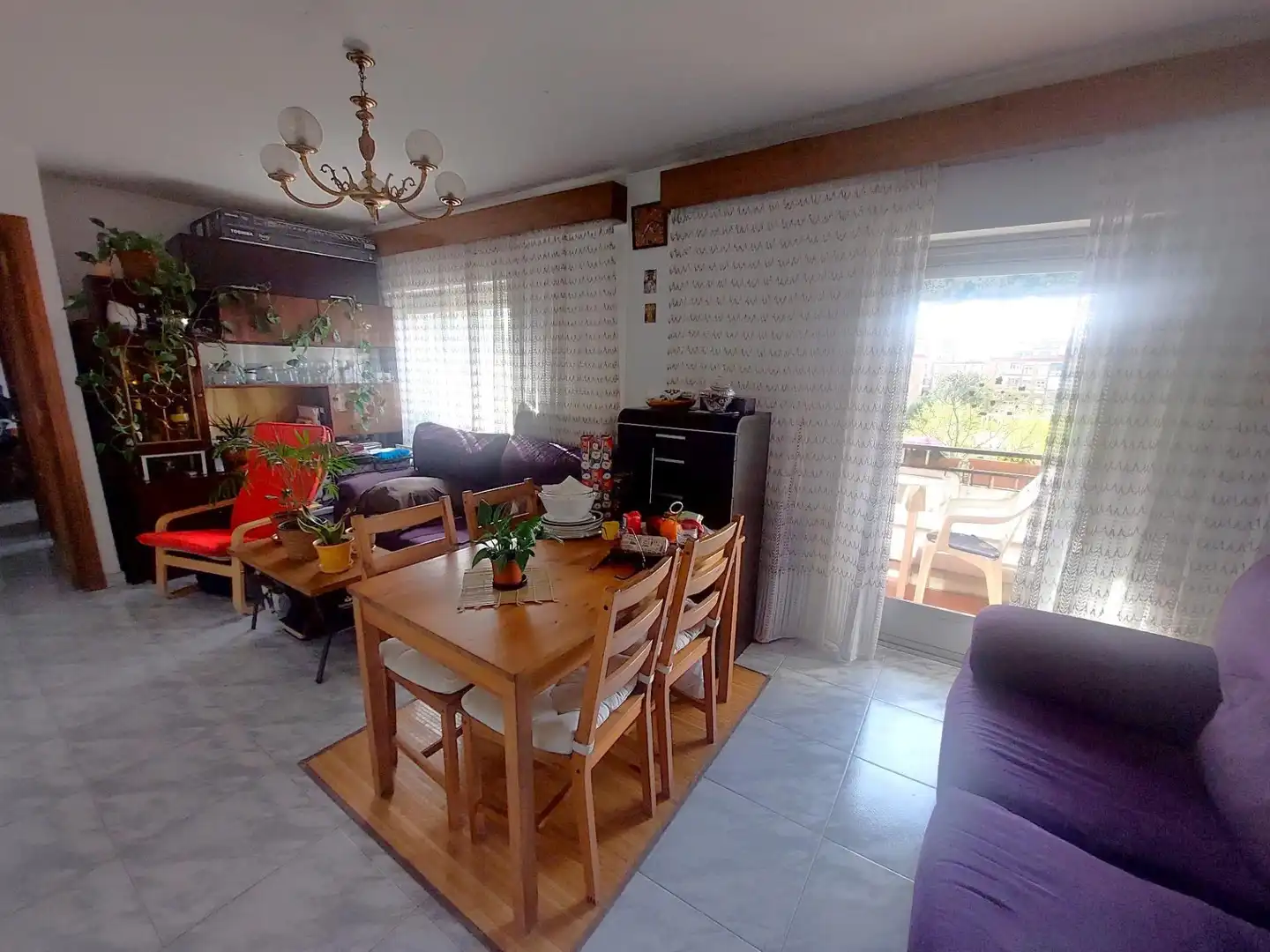 Living room of Flat for sale in  Madrid Capital  with Heating, Terrace and Furnished