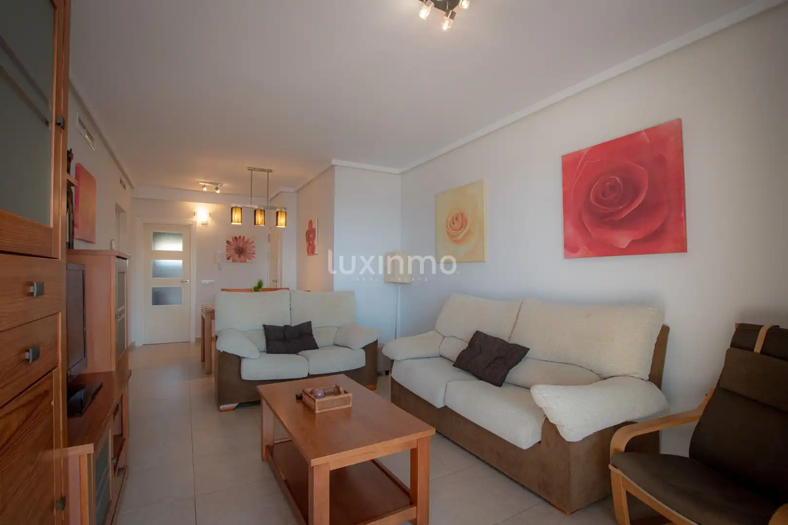 Living room of Flat for sale in Calpe / Calp  with Air Conditioner, Terrace and Storage room