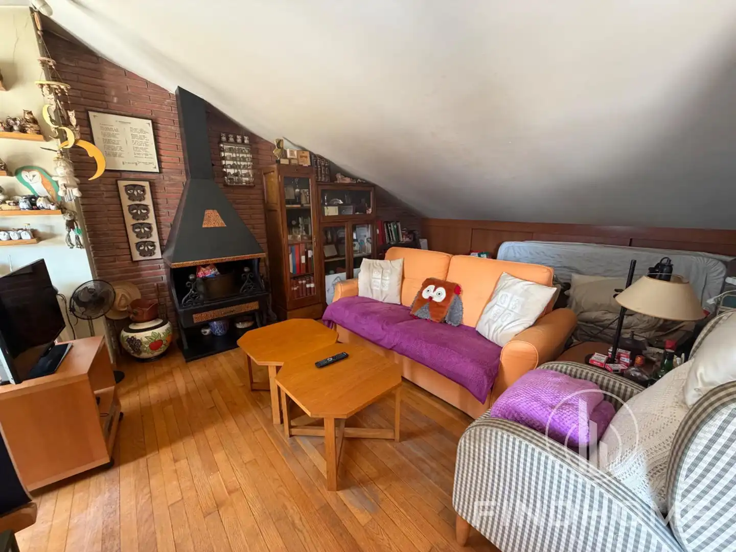 Sala d'estar de Àtic en venda en Olot amb Aire condicionat, Calefacció i Terrassa