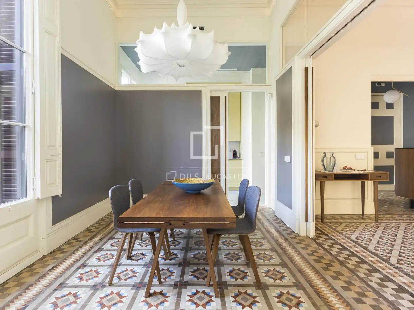 Dining room of Flat for rent in Barcelona  with Air Conditioner, Furnished and Balcony