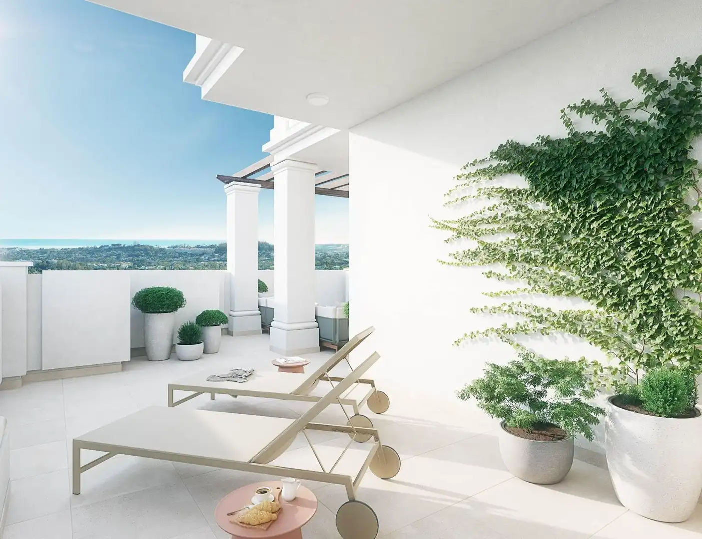 Terrasse von Wohnungen zum Verkauf in Marbella mit Privatgarten, Terrasse und Abstellraum
