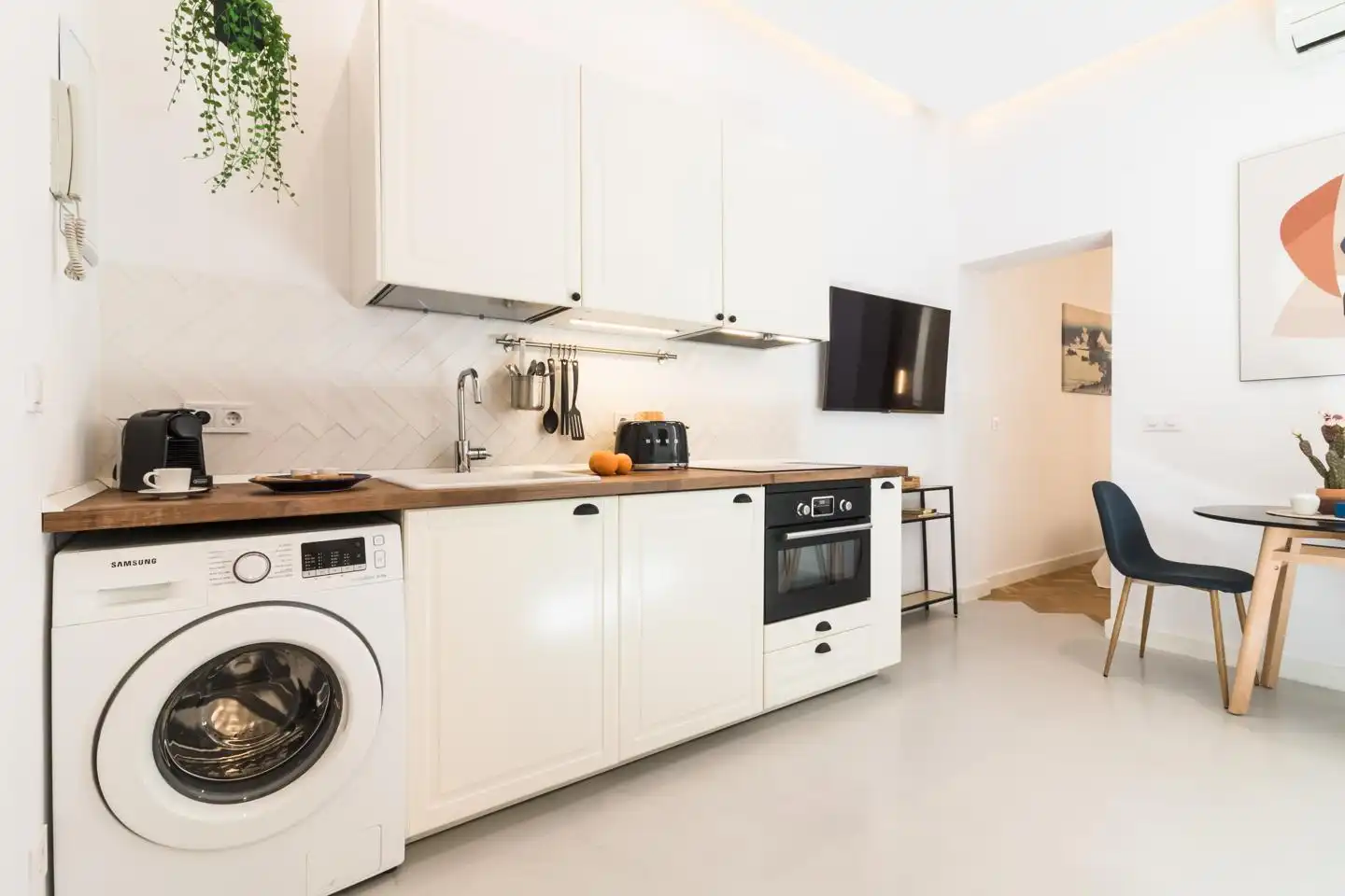 Cocina de Apartamento de alquiler en Madrid con Aire acondicionado, Calefacción y Parquet