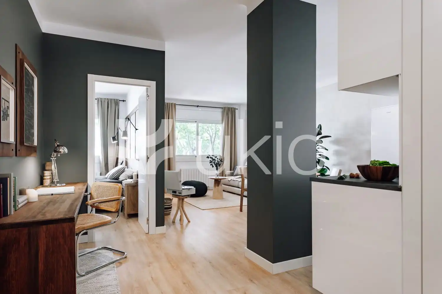Sala de estar de Apartamento de alquiler en Barcelona con Aire acondicionado, Calefacción y Amueblado