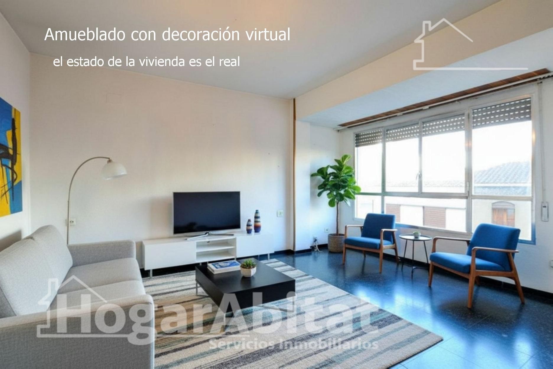 Sala de estar de Piso en venta en Oliva con Terraza, Trastero y Balcón