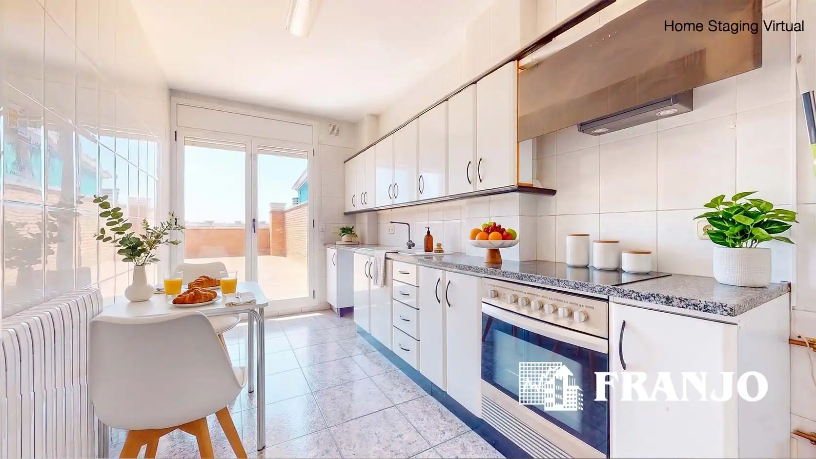 Küche von Einfamilien-Reihenhaus zum Verkauf in Barberà del Vallès mit Klimaanlage, Heizung und Terrasse