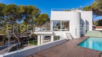 Exterior view of House or chalet for sale in Castelldefels  with Air Conditioner, Heating and Private garden