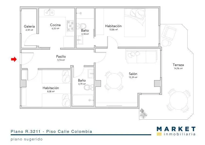 Piso en venta en Santa Pola con Terraza, Trastero y Amueblado