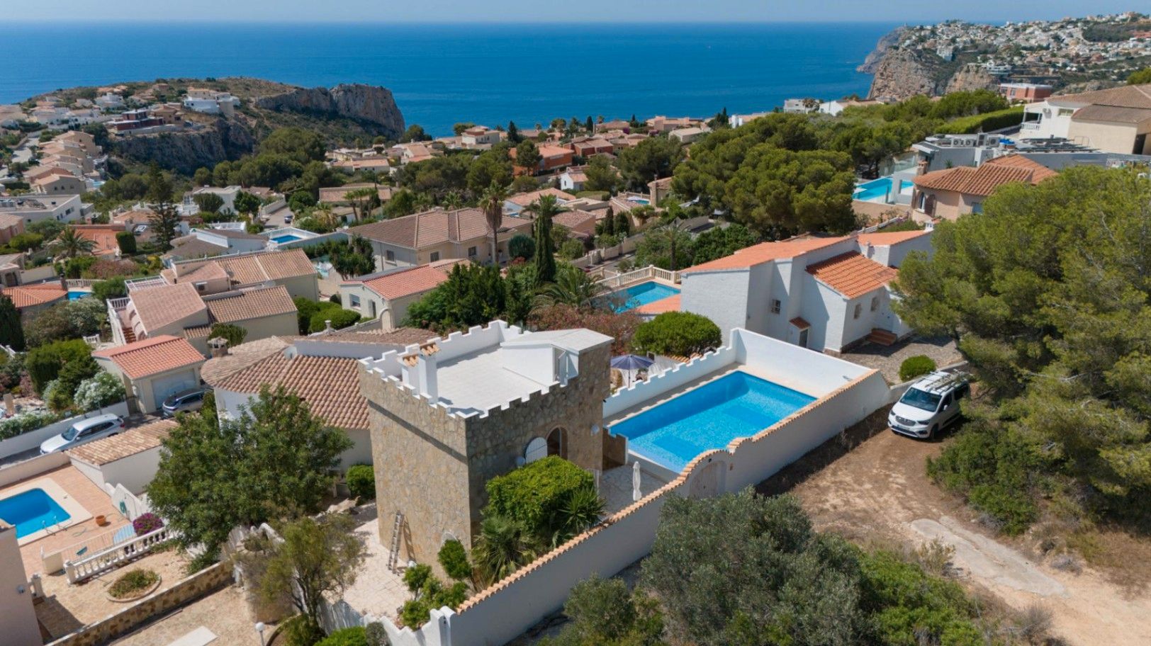 Exterior view of House or chalet for sale in Benitachell / El Poble Nou de Benitatxell  with Air Conditioner, Heating and Private garden