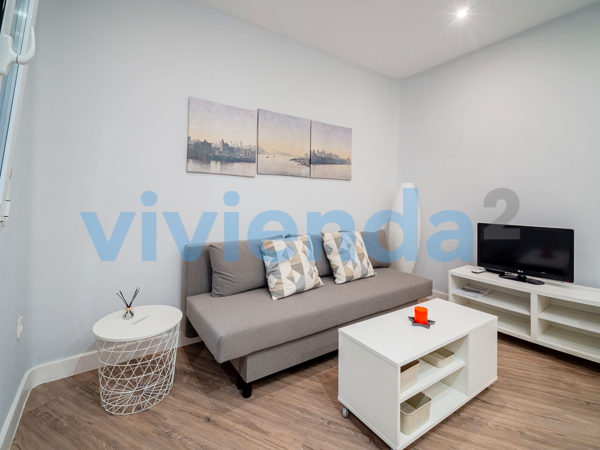 Sala d'estar de Pis de lloguer en  Madrid Capital amb Aire condicionat i Calefacció