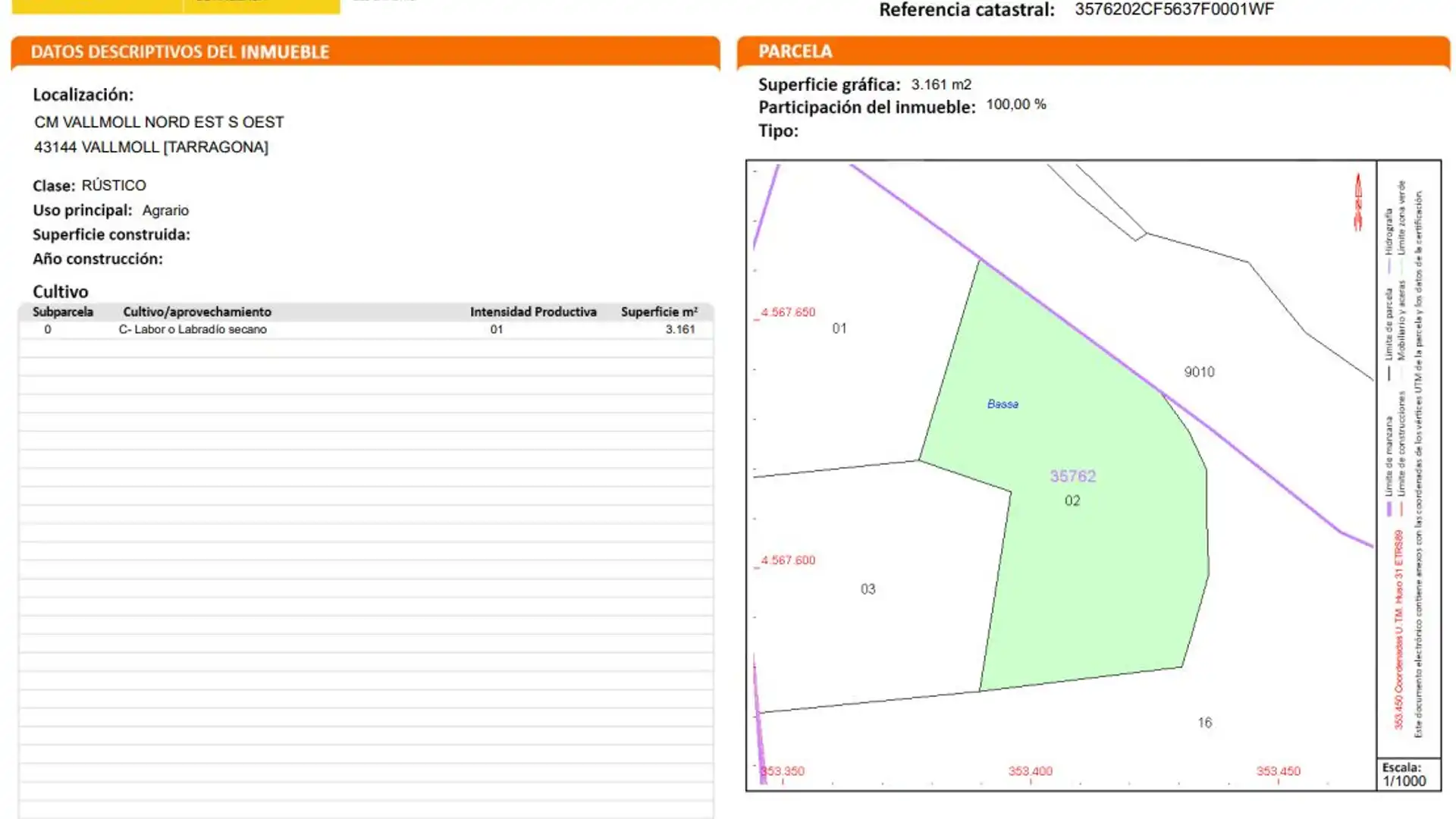 Terreno en venta en Vallmoll