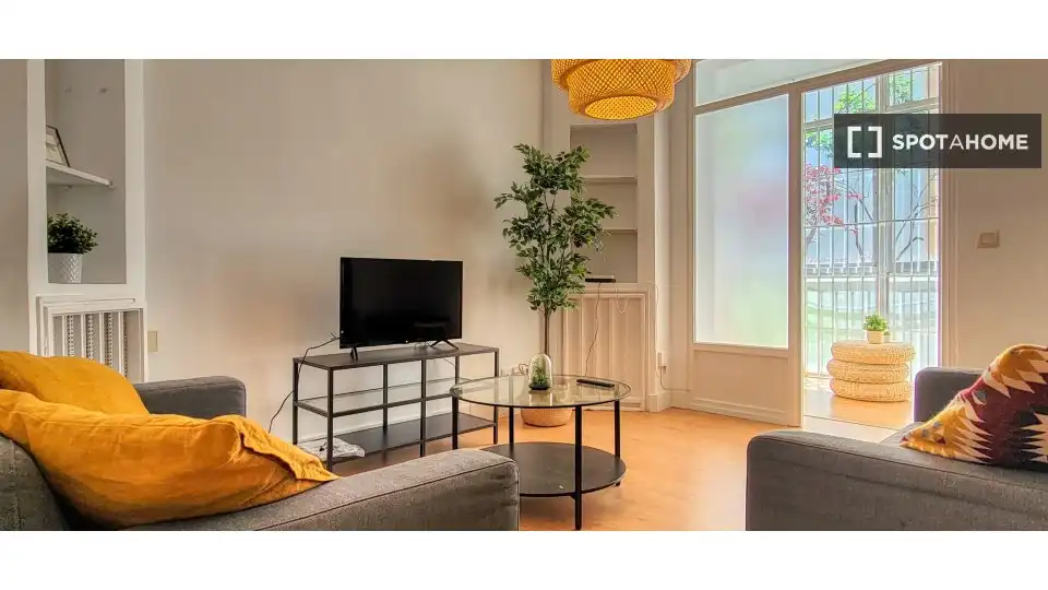Living room of Flat for share in Madrid  with Air Conditioner, Heating and Furnished