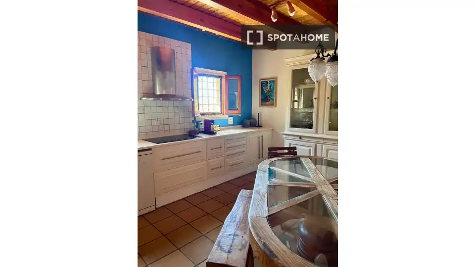 Kitchen of Apartments for share in Bigues i Riells del Fai  with Air Conditioner, Terrace and Furnished