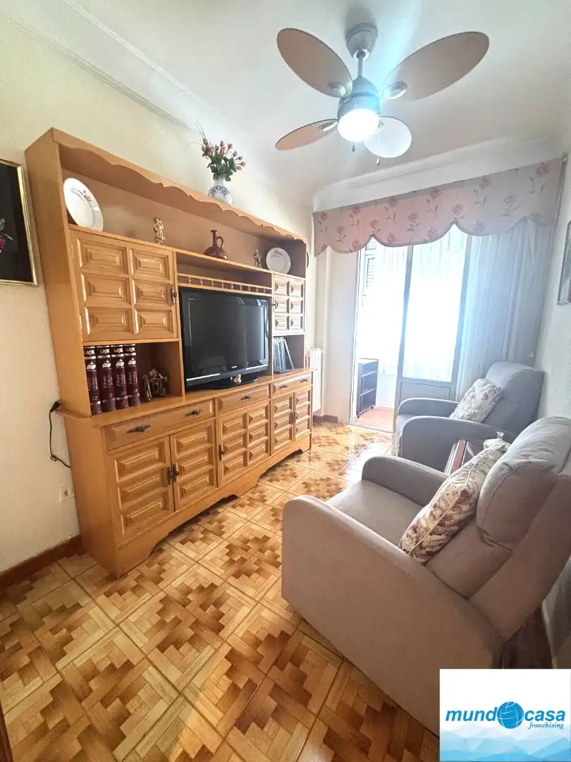 Living room of Flat for sale in Zaragoza  with Heating, Terrace and Furnished