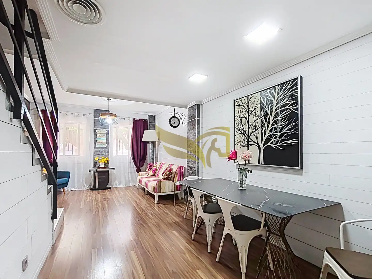 Sala de estar de Casa adosada en venta en Murcia con Aire acondicionado, Jardín privado y Parquet
