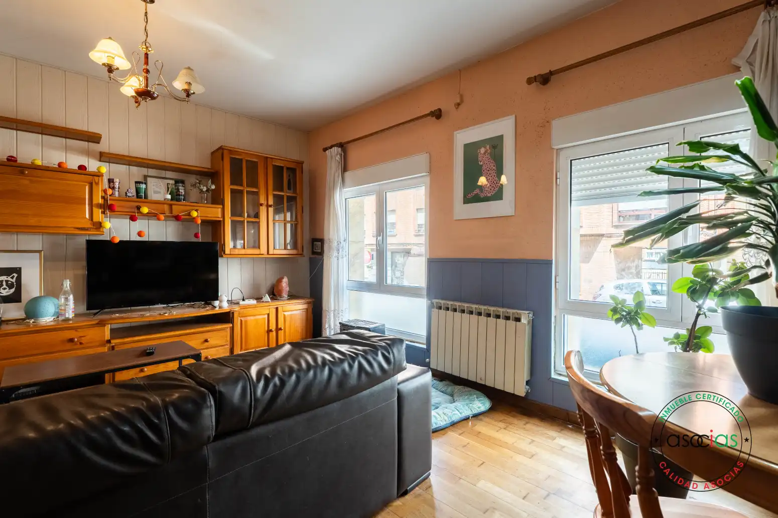 Wohnzimmer von Dachboden zum Verkauf in Gijón  mit Heizung, Parkett und Terrasse