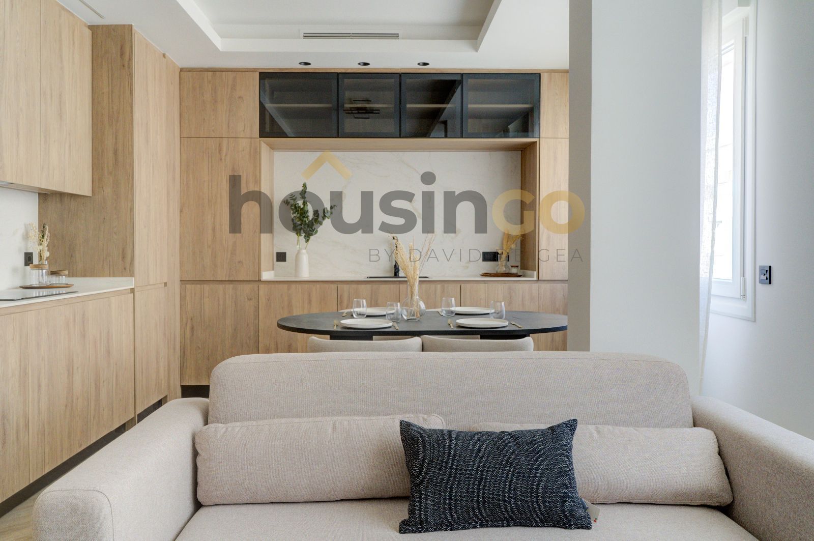 Sala d'estar de Pis de lloguer en  Madrid Capital amb Aire condicionat, Calefacció i Moblat