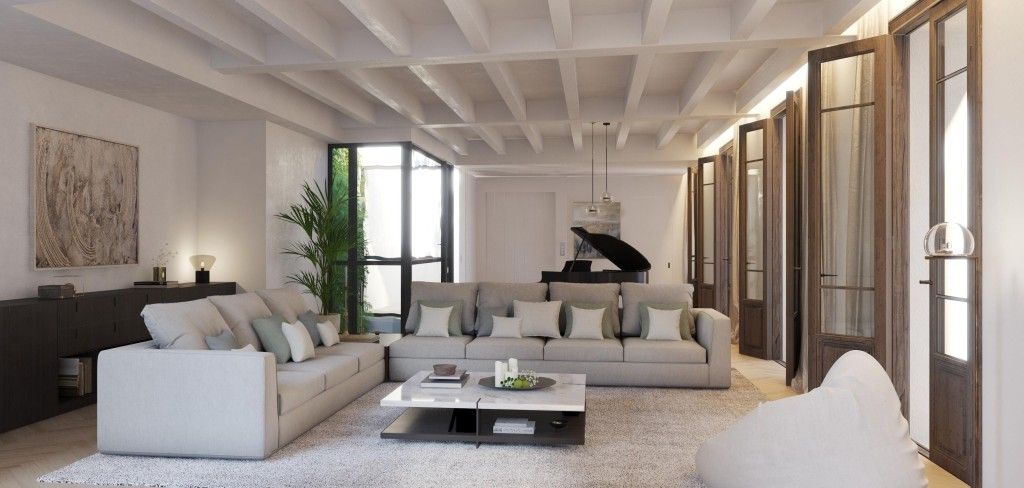 Sala d'estar de Casa adosada en venda en  Palma de Mallorca amb Aire condicionat, Calefacció i Jardí privat