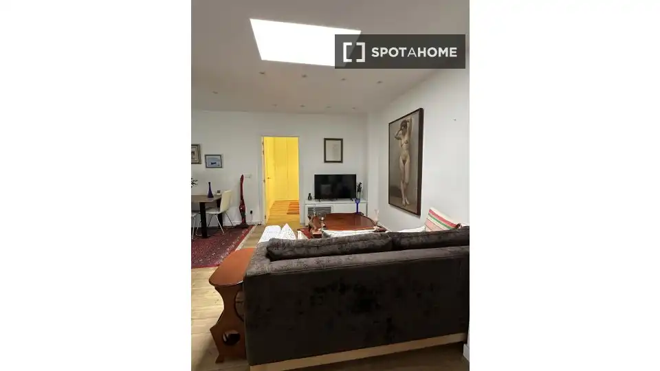 Sala d'estar de Apartament per a compartir en Donostia - San Sebastián  amb Aire condicionat, Calefacció i Terrassa