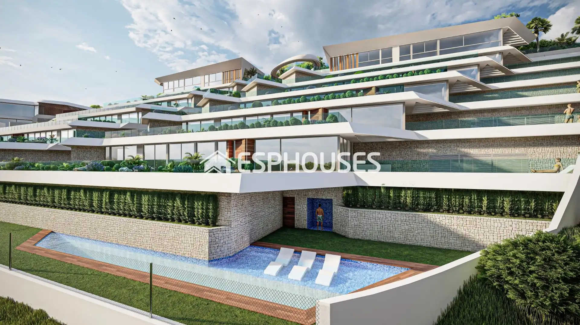 Exterior view of Flat for sale in Calpe / Calp  with Air Conditioner, Terrace and Swimming Pool