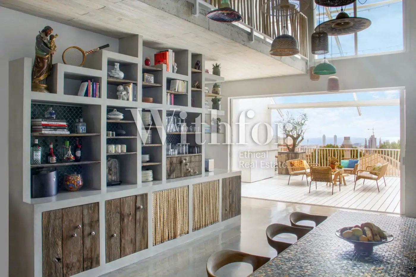 Sala de estar de Casa o chalet de alquiler en Barcelona con Aire acondicionado, Calefacción y Terraza