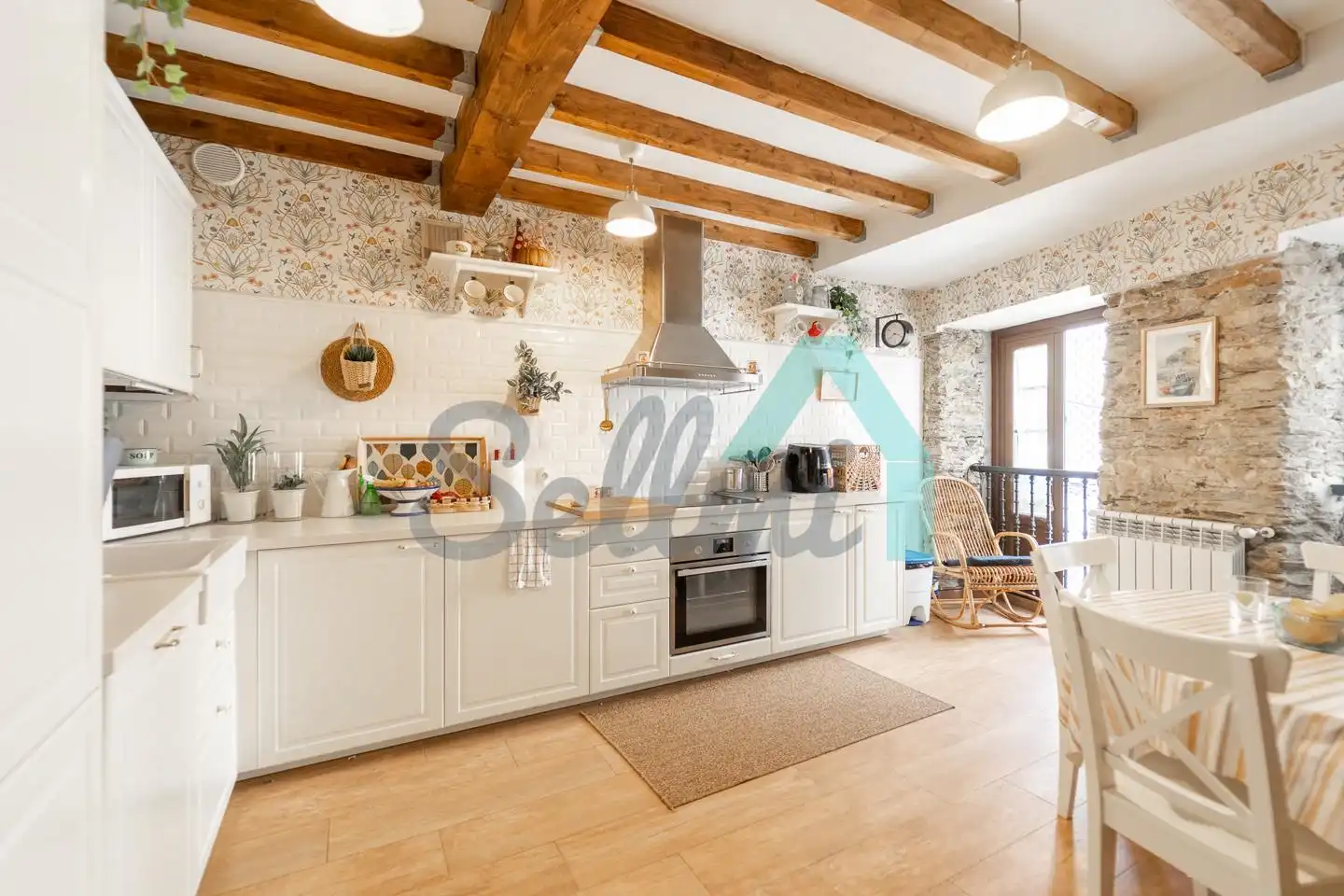 Cocina de Casa adosada en venta en Ribadeo con Calefacción, Jardín privado y Terraza