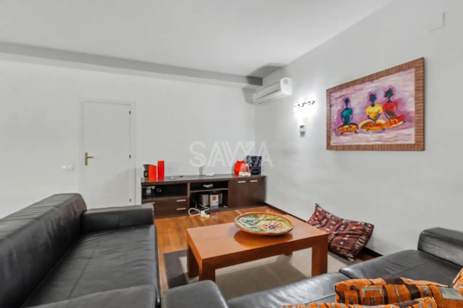 Sala de estar de Casa adosada de alquiler en Barcelona con Aire acondicionado, Calefacción y Parquet