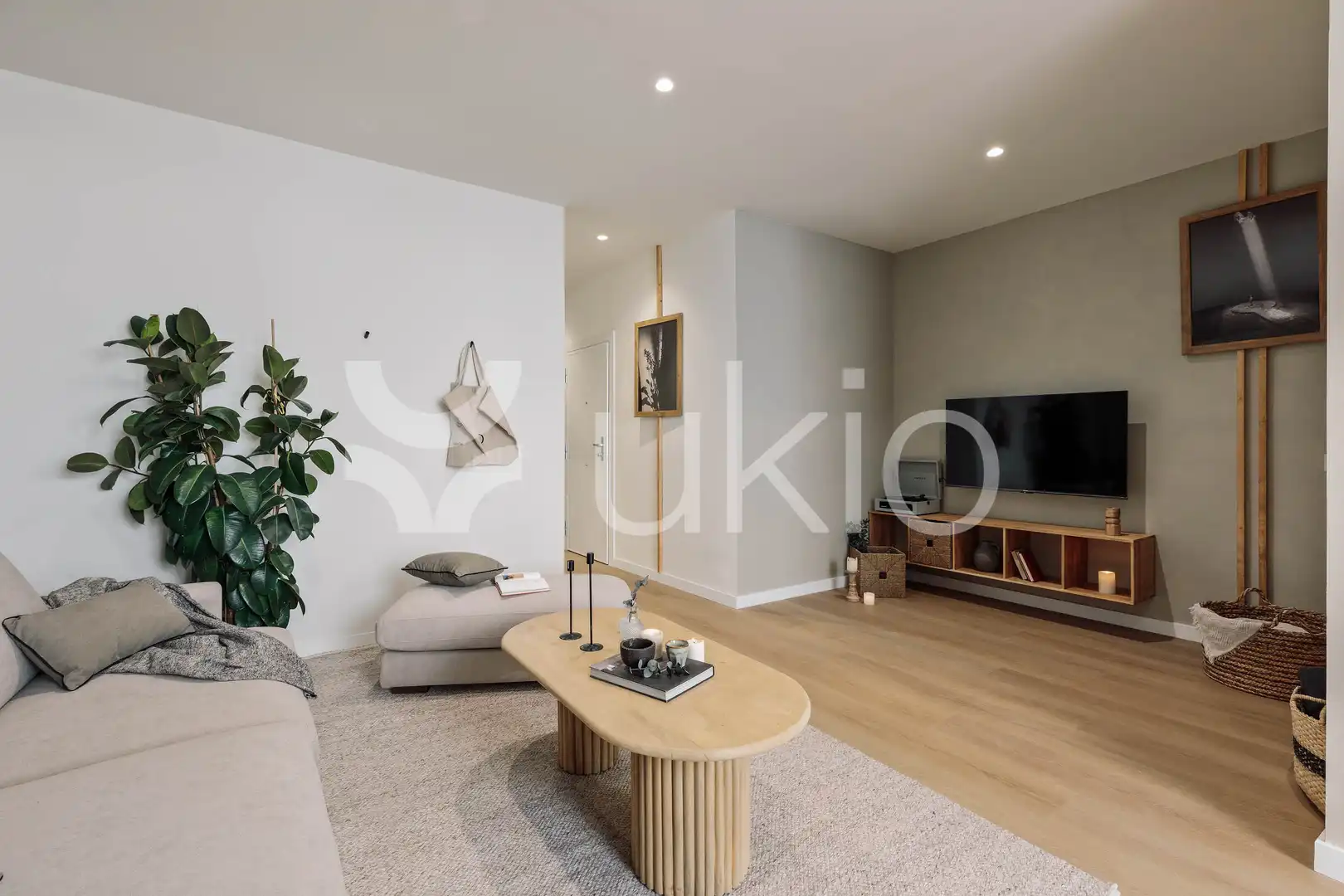 Sala de estar de Apartamento de alquiler en Barcelona con Aire acondicionado, Calefacción y Terraza