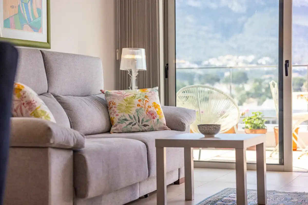 Wohnzimmer von Dachboden zum Verkauf in Dénia mit Klimaanlage, Heizung und Terrasse