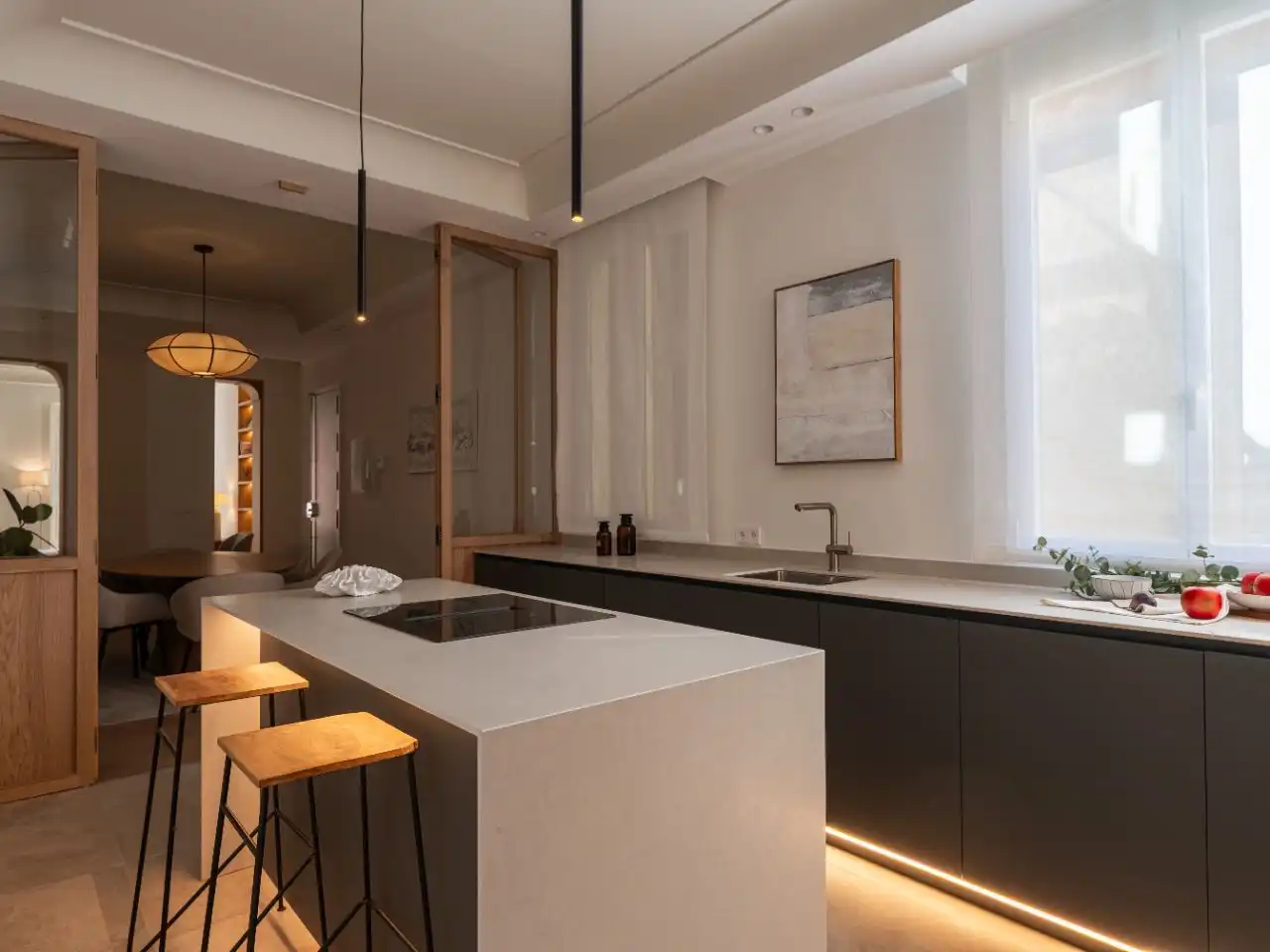 Kitchen of Flat for sale in  Madrid Capital  with Air Conditioner and Balcony