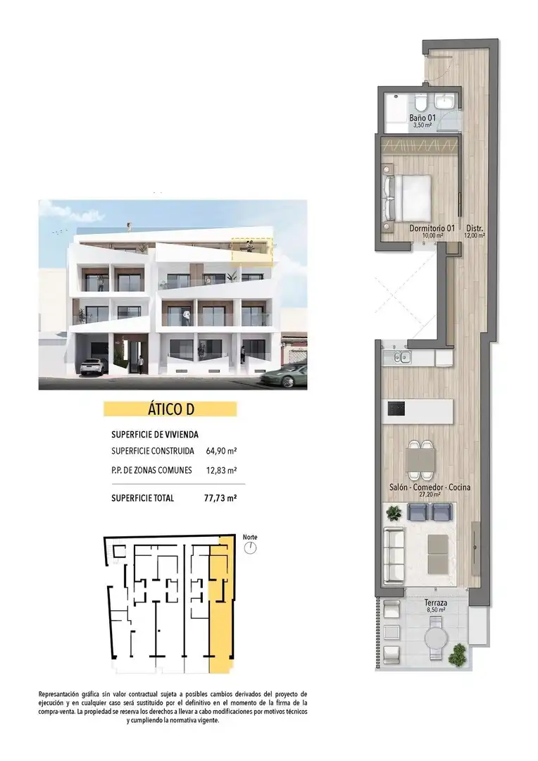 Penthouse with pool for sale in Playa del Cura, imagen 12