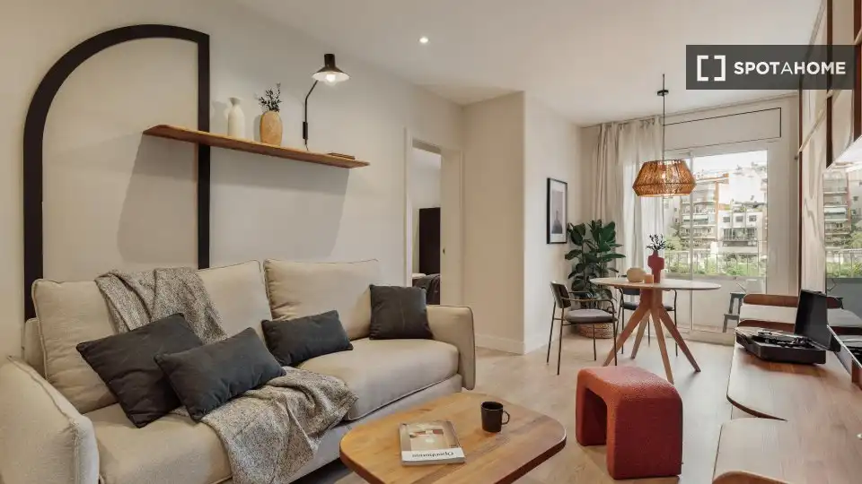 Living room of Apartments for share in Barcelona  with Air Conditioner, Terrace and Furnished