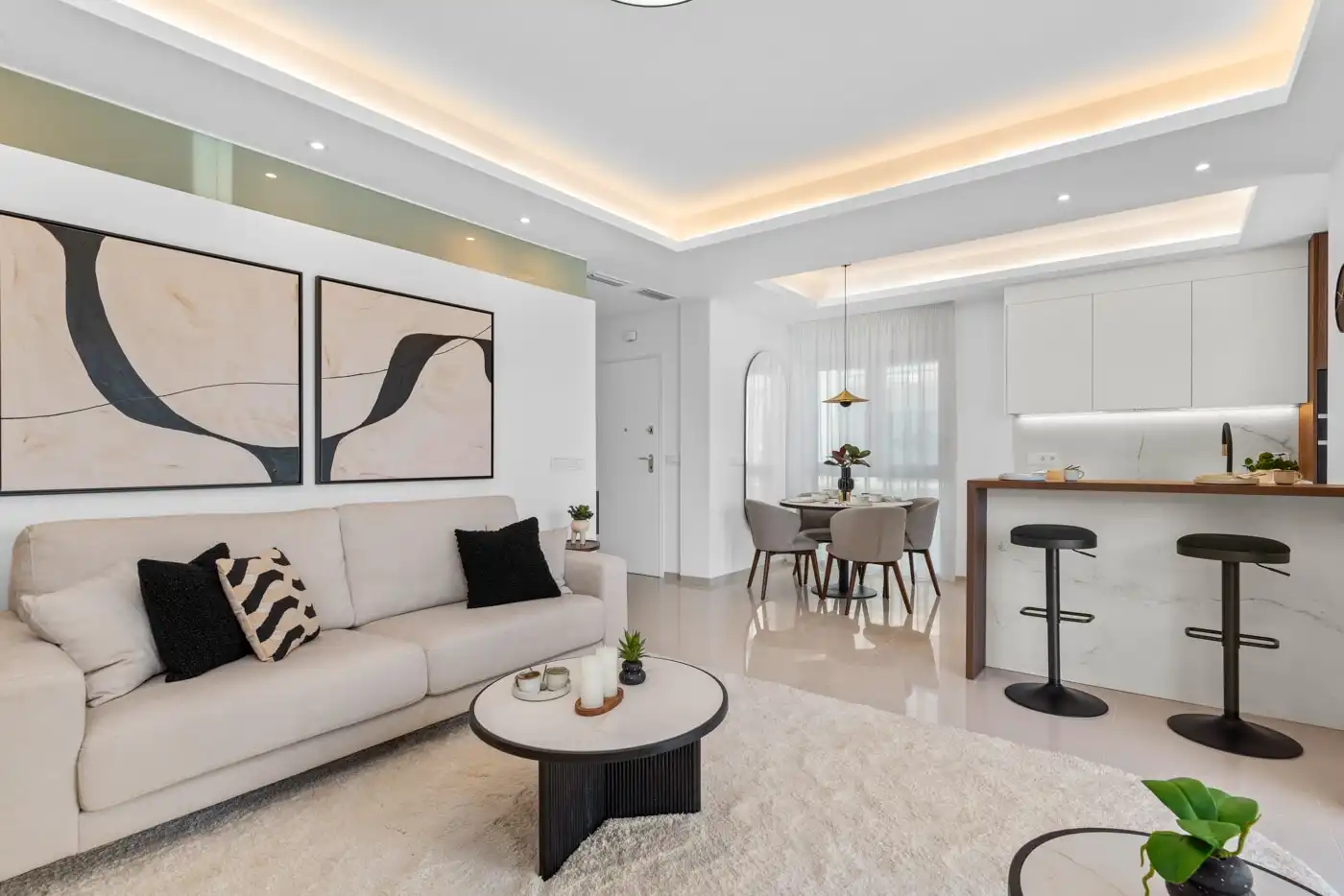 Sala d'estar de Planta baixa en venda en Rojales amb Aire condicionat, Jardí privat i Terrassa