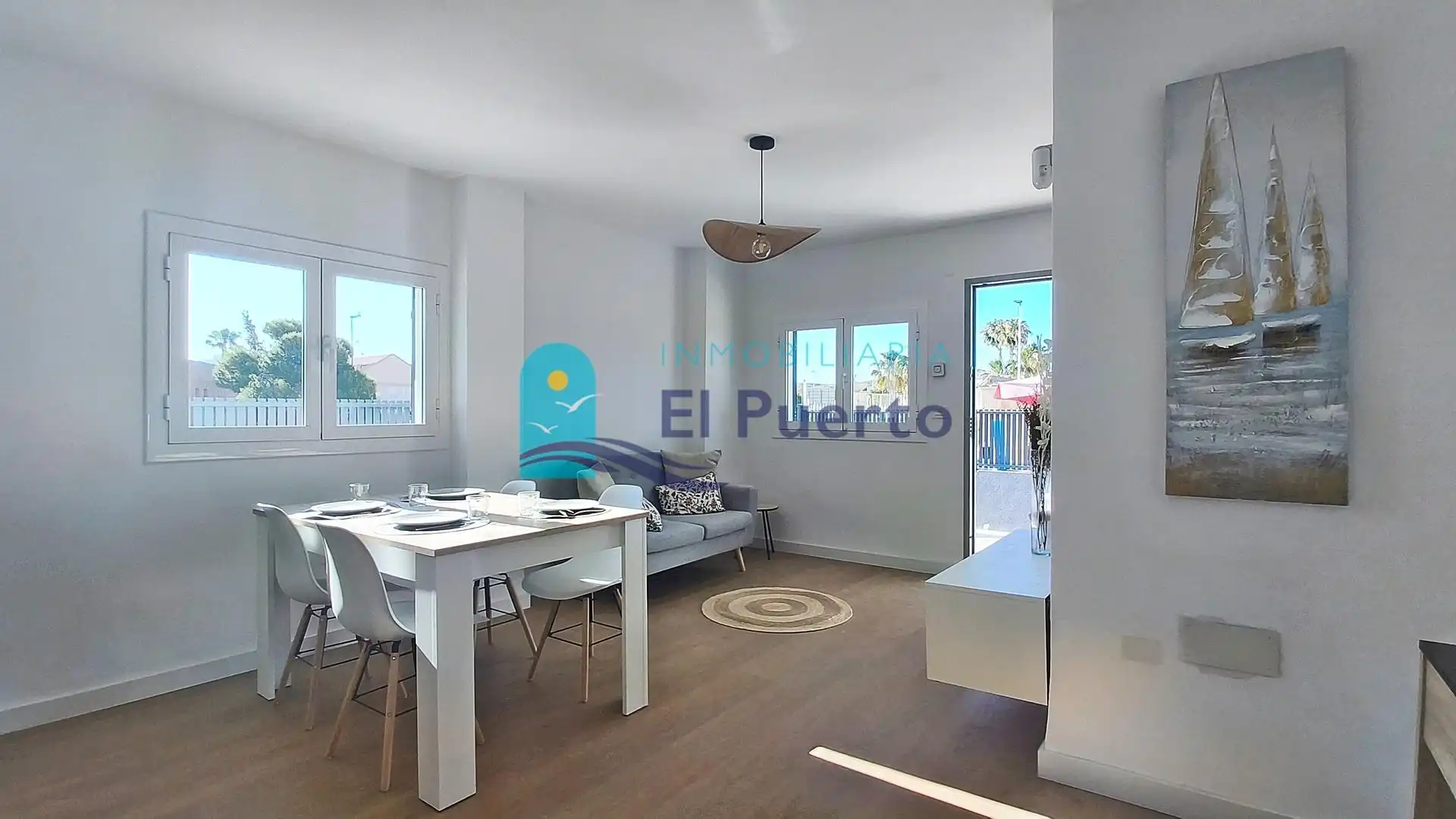 Menjador de Apartament en venda en Mazarrón amb Terrassa, Alarma i Piscina comunitària