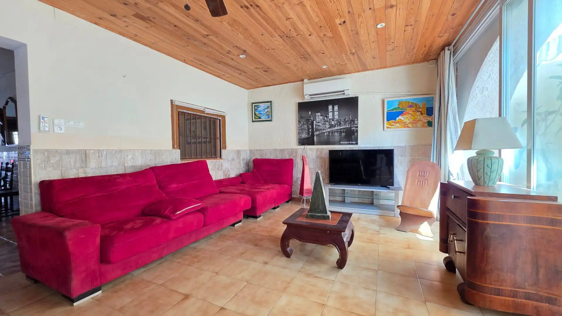 Sala de estar de Casa o chalet en venta en Daimús con Aire acondicionado, Jardín privado y Terraza