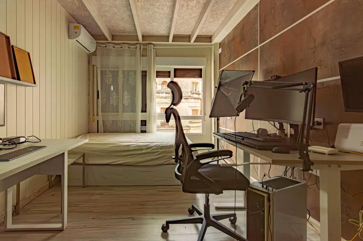 Schlafzimmer von Haus oder Chalet zum Verkauf in Oliva mit Klimaanlage, Heizung und Privatgarten