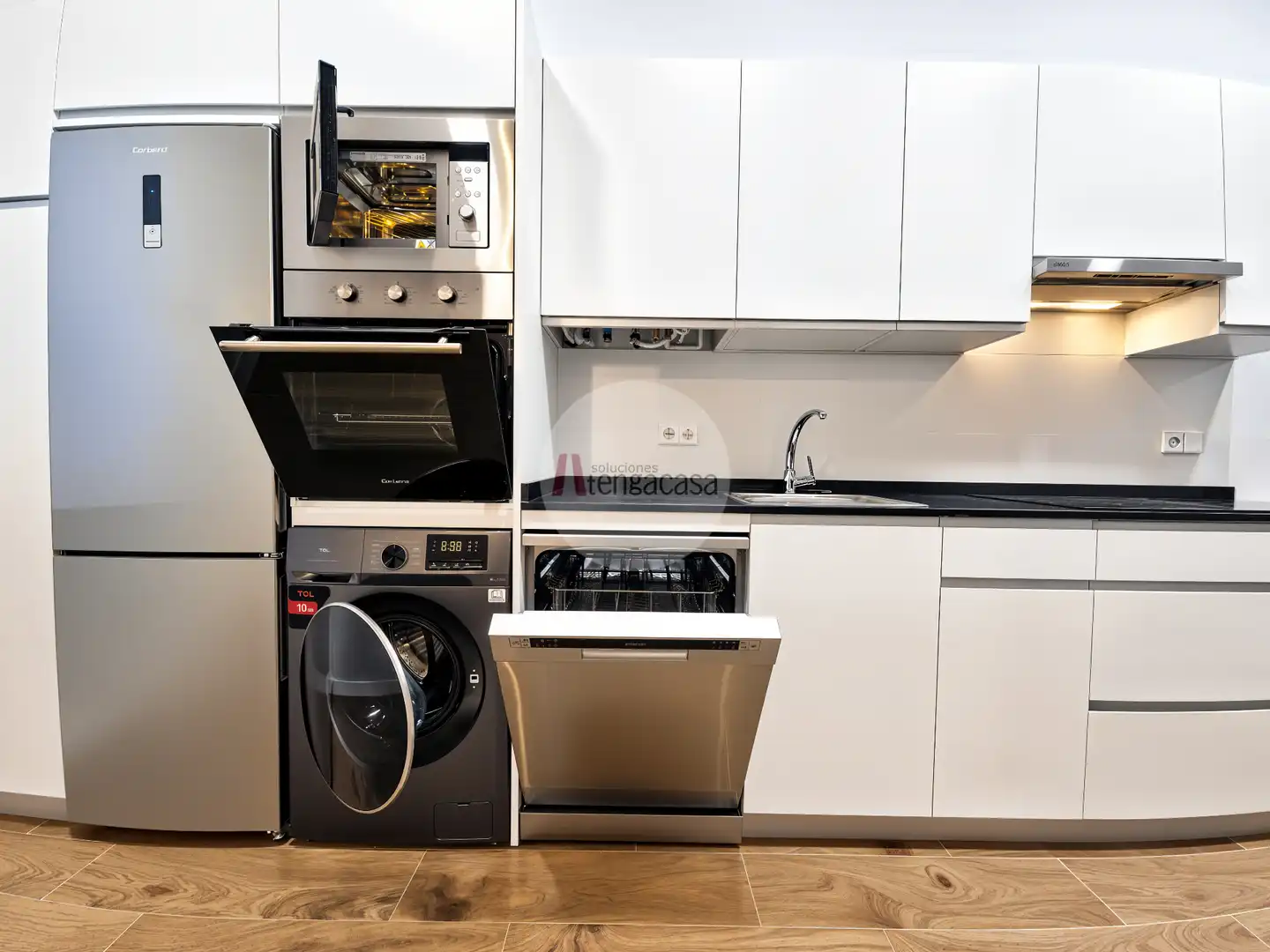 Cocina de Piso de alquiler en Madrid con Aire acondicionado, Calefacción y Parquet