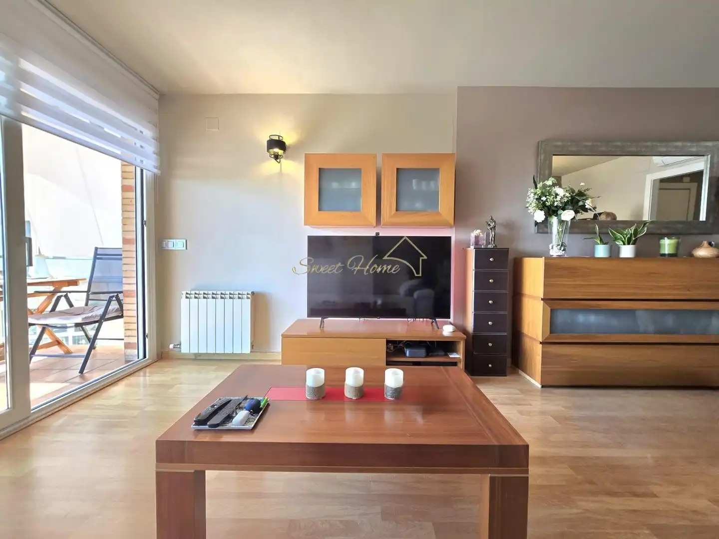 Wohnzimmer von Wohnung zum Verkauf in Montgat mit Klimaanlage, Heizung und Parkett
