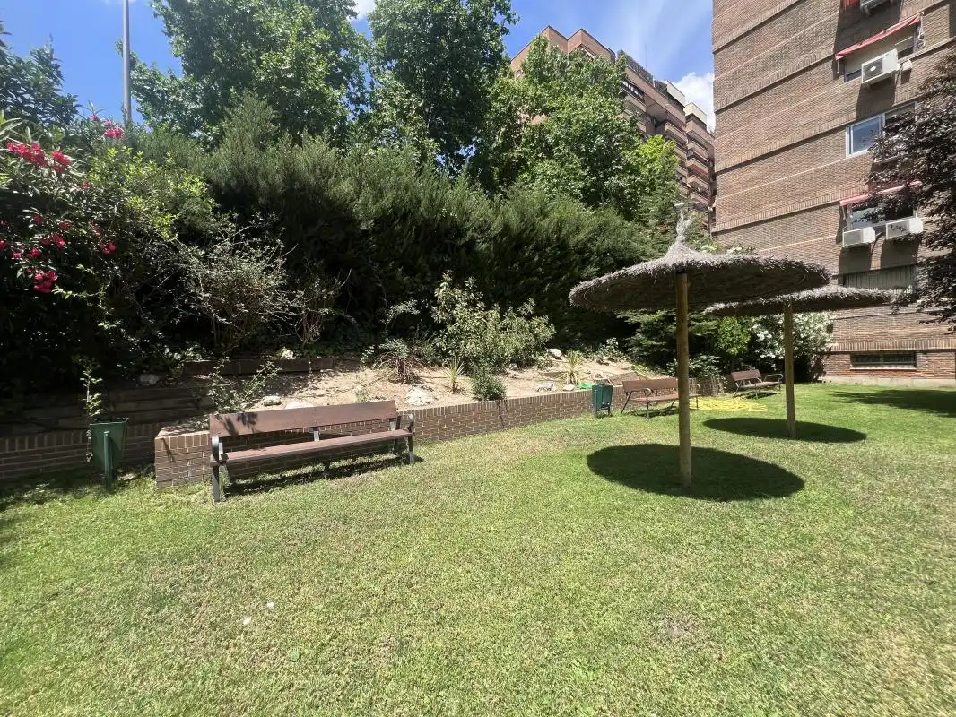 Garden of Flat for rent in Madrid  with Air Conditioner, Heating and Swimming Pool