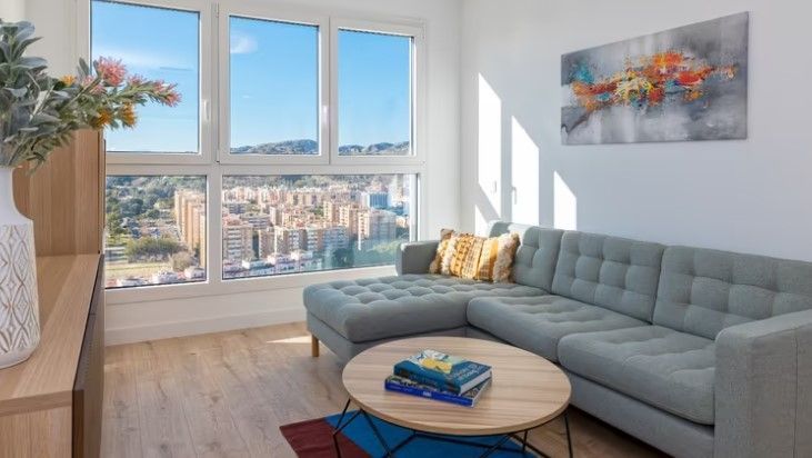 Sala d'estar de Pis en venda en Málaga Capital amb Aire condicionat, Calefacció i Moblat