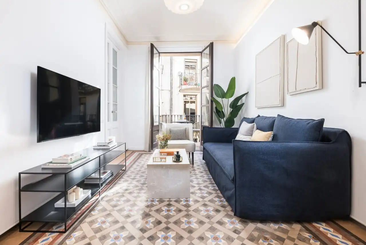 Living room of Apartments for rent in Barcelona  with Air Conditioner, Heating and Furnished