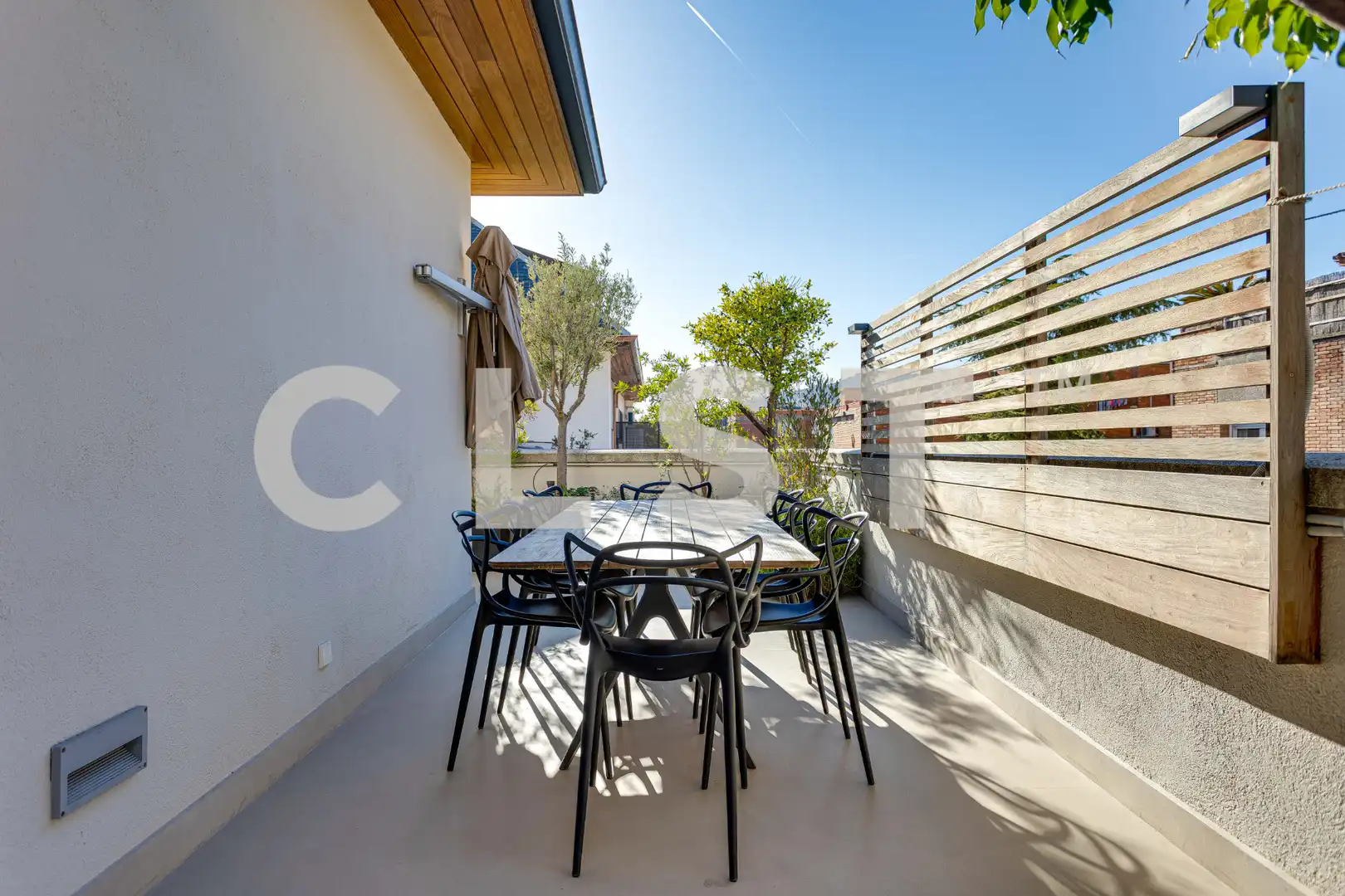 Terrasse von Dachboden zur Miete in Barcelona mit Klimaanlage, Heizung und Parkett
